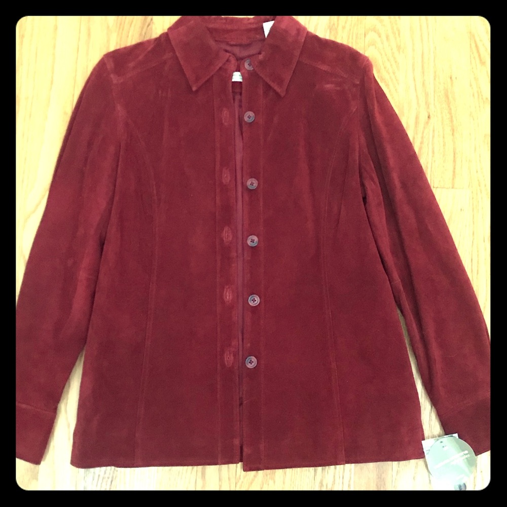 Valerie Stevens Suede Jacket Sz Petite Medium